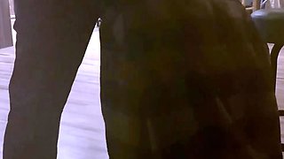 Skinny brunette MILF sucks and fucks a big cock