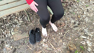 Vagina slapping on the bench