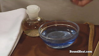 Lesbian Girl In Handcuffs With Big Natural Tits Gets Whipped Hard