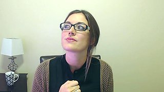 Shaved pussy blonde Tasha Reign with big boobs goes solo