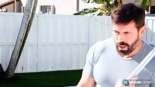 Watch Lollypop GCup's big tits get drenched in cum by the pool