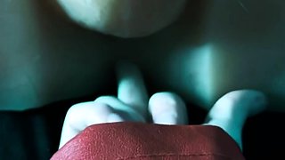 Amateur brunette double toying on webcam