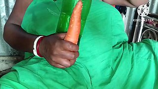 Indian Housewife Cheats on Husband with Carrot Anal Sex - Big Tits Desi Bhabhi Homemade