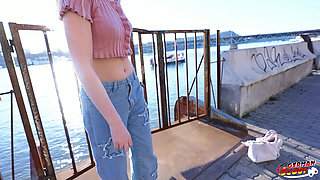 German Scout - Skinny German Teen Amber Kawaii Get Leg Shaking Orgasm at Casting Sex