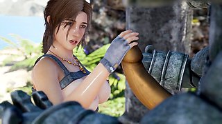 Climax, playing porn games, big boobs