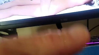 Tribute to my ex, Chastity. The video on the right screen was the day we met and her first porn