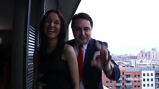 Francys Belle Sucks Cock and Rubs Feet in Public Office Sex with Andrea Dipre