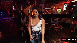 Ultra-kinky Super-steamy Brown-haired Displays Me Her Breasts Next to My Oblivious Gf