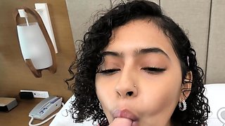 This Latina teen has braces and perfect tits