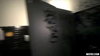 3 bi-curious sluts creep into the men's shower for an orgy