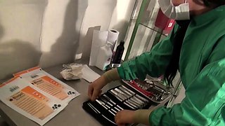 Femdom fetish mistresses fuck bdsm loser with strapon