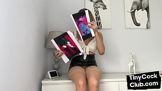 Rude femdom insulting sissy smallscock