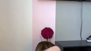 Hot and crazy damsel with yam-sized tits plays with