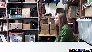 Slender virgin teen paid for shoplifting with a pussy