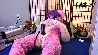 Pink Furry Vicky Tart goes WILD on VacuGlide