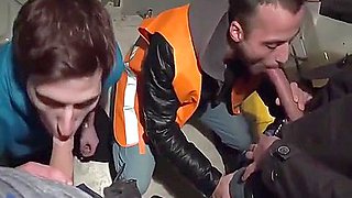 Bare Foursome At The Parking Lot