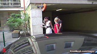 Wild public orgy of anal action