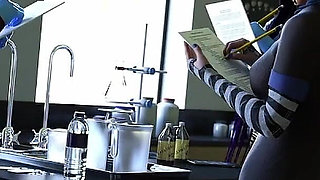 Taboo University #03 - Chem Class with Beatiful Black 18yo and Blue Haired Emo