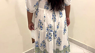 Desi stepsister caught her stepbrother masturbating, then fingered and fucked by him with clear hindi conversation.