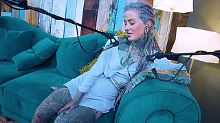 I talk about F - Fear - ASMR podcast SFW talking goth skinny girl dreadlocks tattoo model inked girl