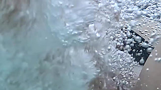 Flashing My Pussy in Front of a Student in Public Swimming Pool and Helps Me Masturbate - It's Very Risky with People Near