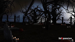 Alloween Orgy on the Bare Ground - Pumpkin Patch Pleasure: a Secret Orgy in the Graveyard