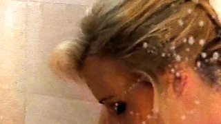 Blonde with Big Boobs Gives Blowjob to Her Dildo on Liv more