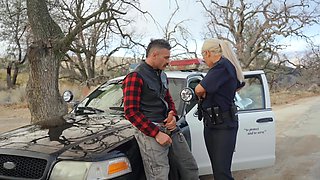 Police MILF Bridgette B outdoor sex
