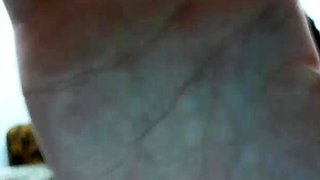 Small tit brunette amateur tugs on a big willie