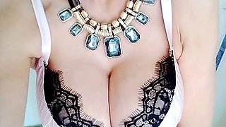 Busty brunette bitch with big boobs