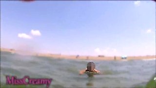 Teacher Catches Me Stroking My Big Cock Underwater - Nude Beach Public Cum!