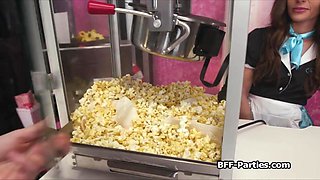 Getting soda and twat from naughty waitresses