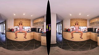 Sexy Blonde Babe With Big Boobs Strips Bra