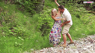 Fucking in the forest in the green nature makes my cunt wet