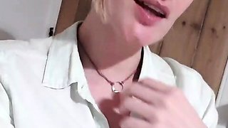 Busty blonde milf with amazing ass does deep throat in POV