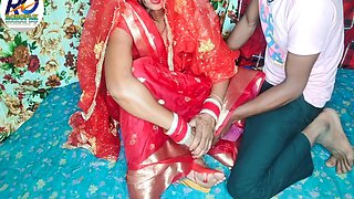 Fast Time Desi Video Hindi Audio Claire Vaise In Red Saree And Blouse Having Fun - Honey Moon