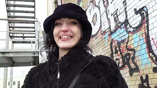 GERMAN SCOUT - Crazy Skinny Goth Girl Brisen love Rough Fuck