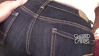 Watch this beautiful 18 yr old blond hair babe take on an 8 inch