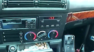 Pierced Pussy Dildo Stretch Squirting in The Car