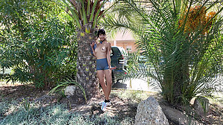 Public Outdoor Self Foot Worship Toe Licking Masturbation