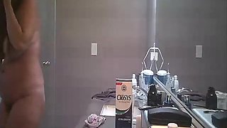 Wife undresses for shower