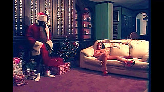 Black Guy with Big Cock Dressed as Santa Claus Fucks a Beautiful Redhead Girl
