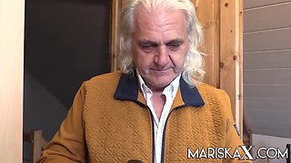 Mariska X - Farah Masturbates In Front Of An Old Man