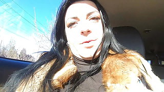 Cheating Wife Goes Fur-coat Shopping with Her Husband's Friend. She Will Suck His Cock Out-door 221