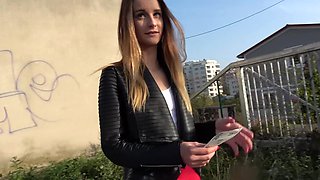 Adelle Unicorn sucks big cock and fucks in public for some cash