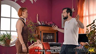 Mature4k. wild mature red haired decided to teach her neighbour how to satisfy her vulva