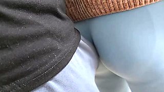 Soaked Pants Public Sex - Stranger Ejaculates On Girl's Tight Tights On Subway Train