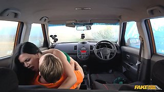 How to nail on the front seat of a small car - faux driving school