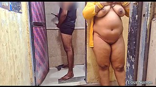 Indian Stepsister Catches Stepbrother in Bathroom with Huge Cock - Desi Sex with Myra