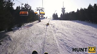 Hunt4k. when hubby is fool, wife bangs any skier